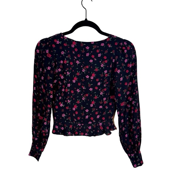 For Love & Lemons Isabella Ruched Corset Hook and Eye Top in Cherry Blossom - Picture 9 of 14